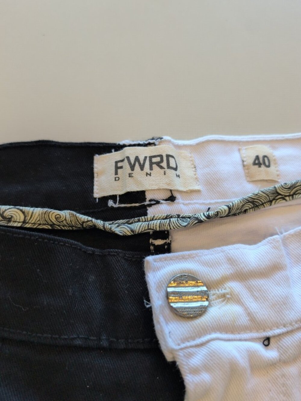 FWRD Denim Shorts Men's Sz 40 Black White Ripped Distressed Grunge Cargo NWT - Picture 7 of 16
